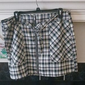 Rewind Plaid Mini Skirt with Zipper